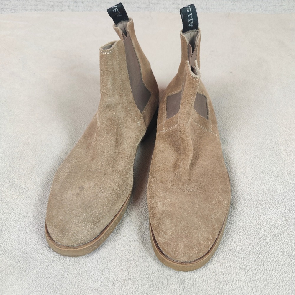 All Saints Tan Suede “Chelsea” Boots - Picture 4 of 9